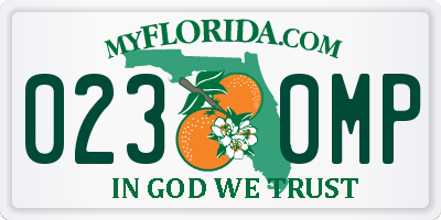 FL license plate 0230MP