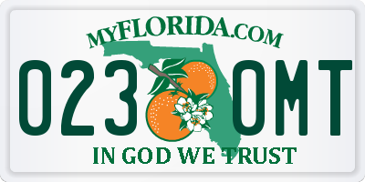 FL license plate 0230MT