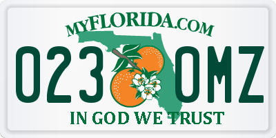 FL license plate 0230MZ