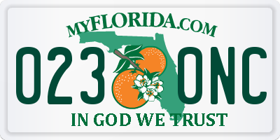 FL license plate 0230NC
