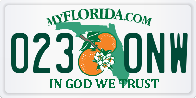 FL license plate 0230NW