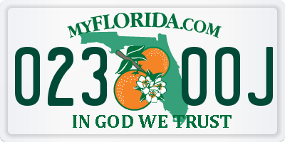 FL license plate 0230OJ