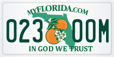 FL license plate 0230OM