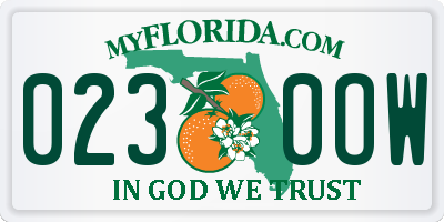 FL license plate 0230OW