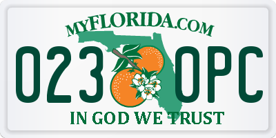 FL license plate 0230PC