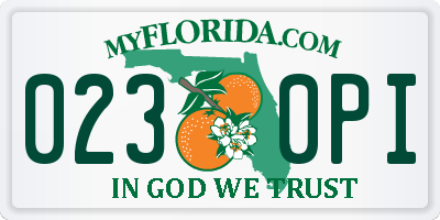 FL license plate 0230PI