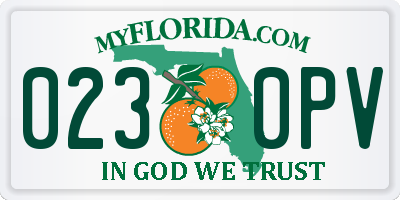 FL license plate 0230PV