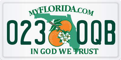FL license plate 0230QB