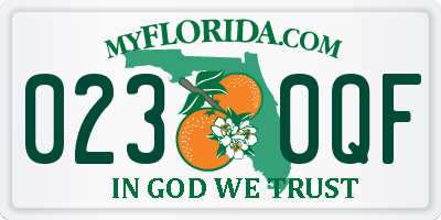 FL license plate 0230QF