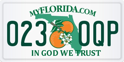 FL license plate 0230QP