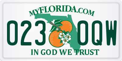 FL license plate 0230QW