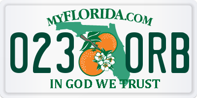 FL license plate 0230RB