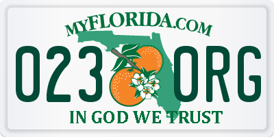 FL license plate 0230RG