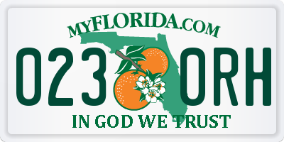 FL license plate 0230RH