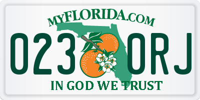 FL license plate 0230RJ