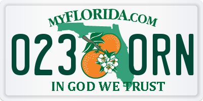 FL license plate 0230RN