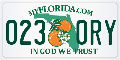 FL license plate 0230RY