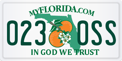 FL license plate 0230SS
