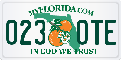 FL license plate 0230TE