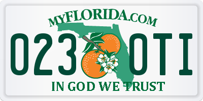 FL license plate 0230TI
