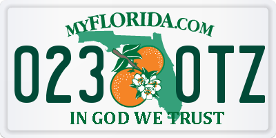FL license plate 0230TZ