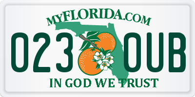 FL license plate 0230UB