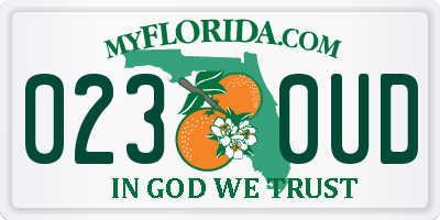 FL license plate 0230UD
