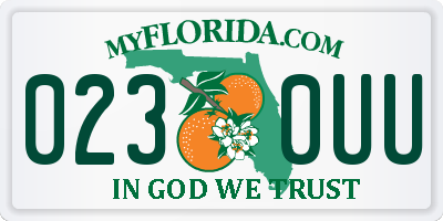 FL license plate 0230UU