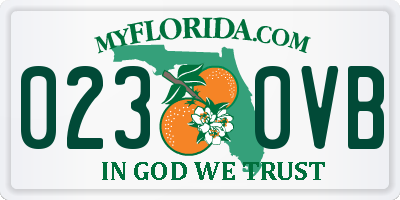 FL license plate 0230VB