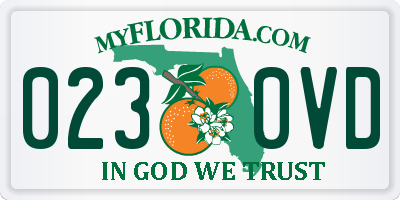 FL license plate 0230VD