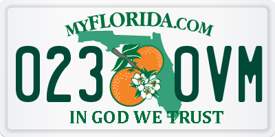 FL license plate 0230VM