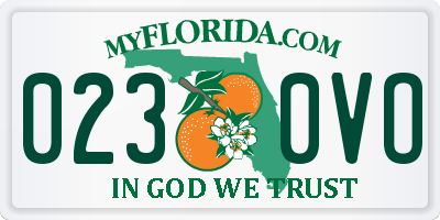 FL license plate 0230VO