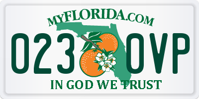 FL license plate 0230VP