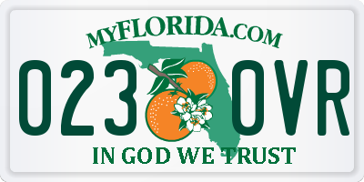 FL license plate 0230VR