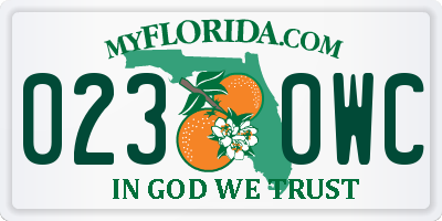FL license plate 0230WC