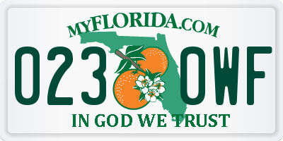 FL license plate 0230WF