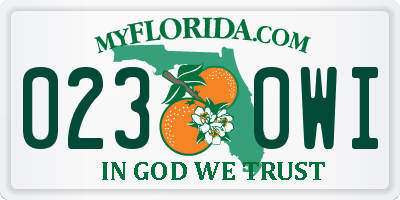 FL license plate 0230WI