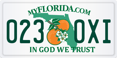 FL license plate 0230XI