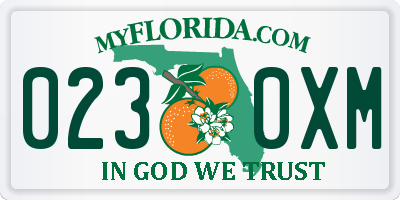 FL license plate 0230XM