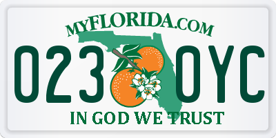 FL license plate 0230YC