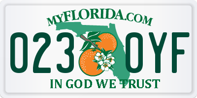 FL license plate 0230YF