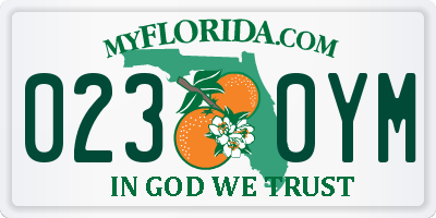 FL license plate 0230YM