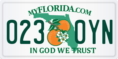 FL license plate 0230YN