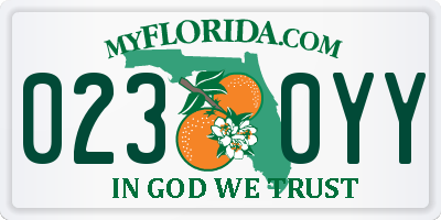 FL license plate 0230YY