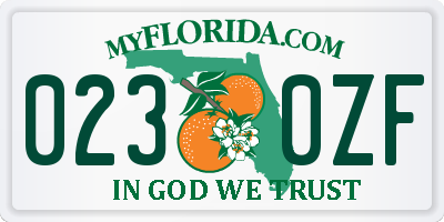 FL license plate 0230ZF