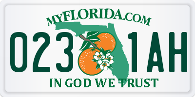 FL license plate 0231AH