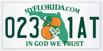 FL license plate 0231AT