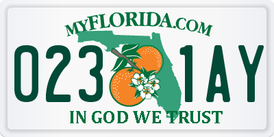 FL license plate 0231AY