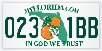 FL license plate 0231BB