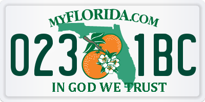 FL license plate 0231BC